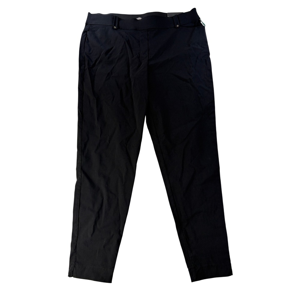 Maurices Pants Womens XL Long Pull On Skinny Ankle Bengaline Mid Rise Black NWT